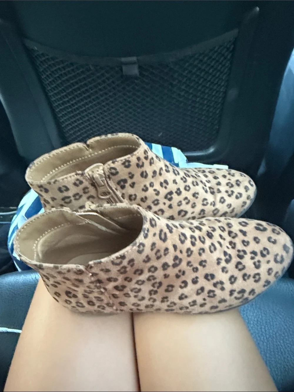 Cat & Jack Girls Leopard Print Ankle Boots - Brown